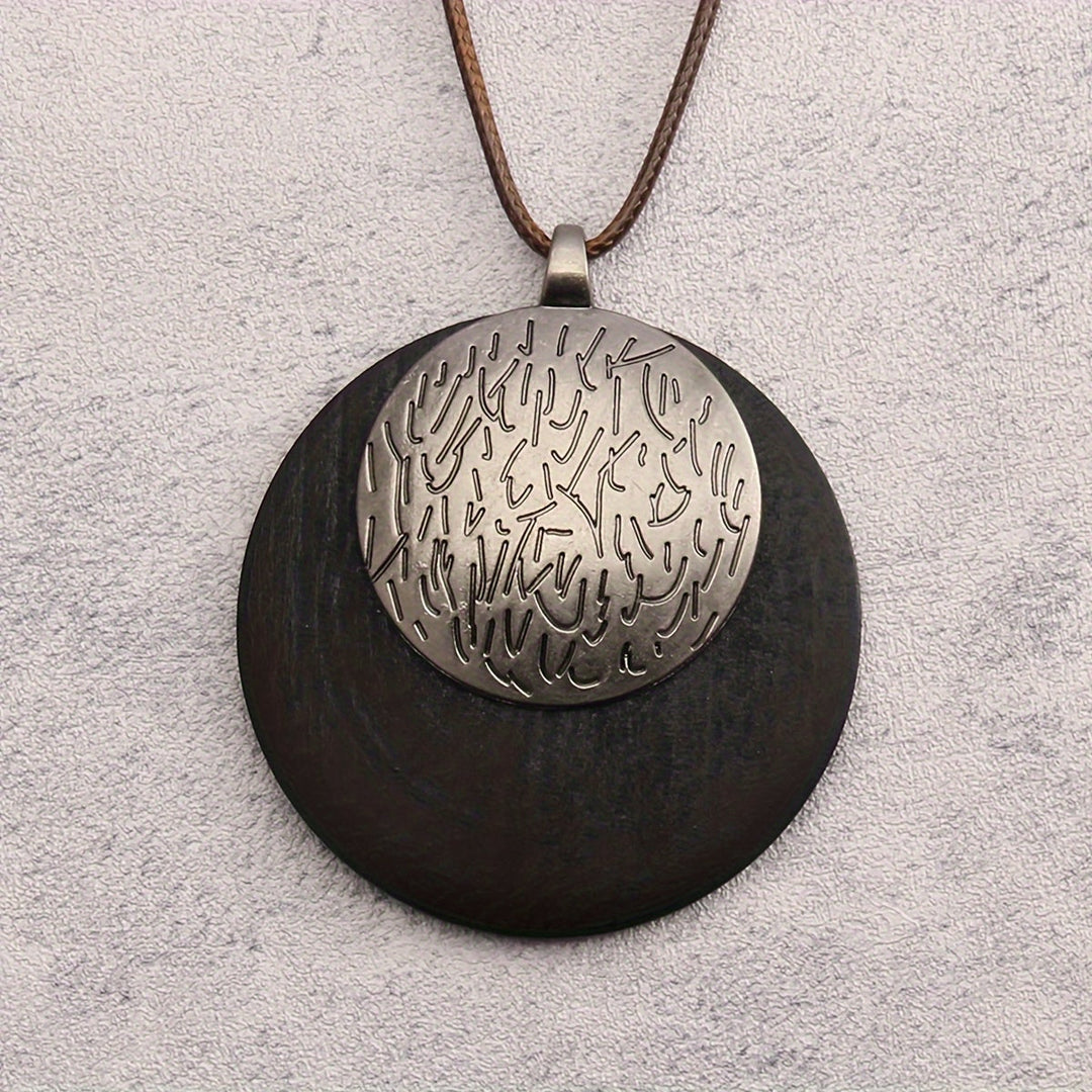 Bohemian Retro Style Spiral Medallion Pendant Long Necklace - Elena Harper