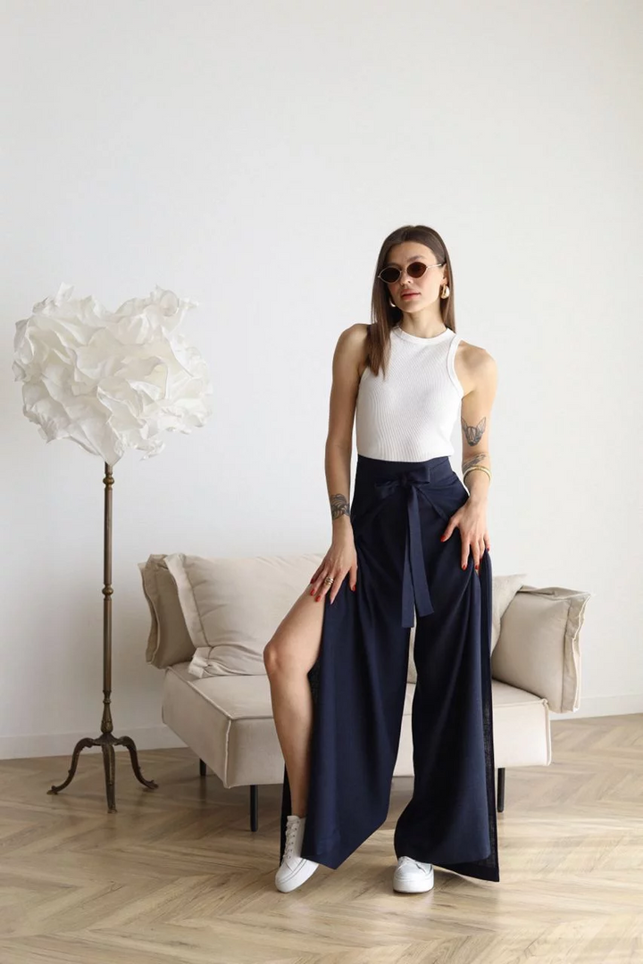 Ariane Women’s Wide-leg Linen Pants - Elena Harper