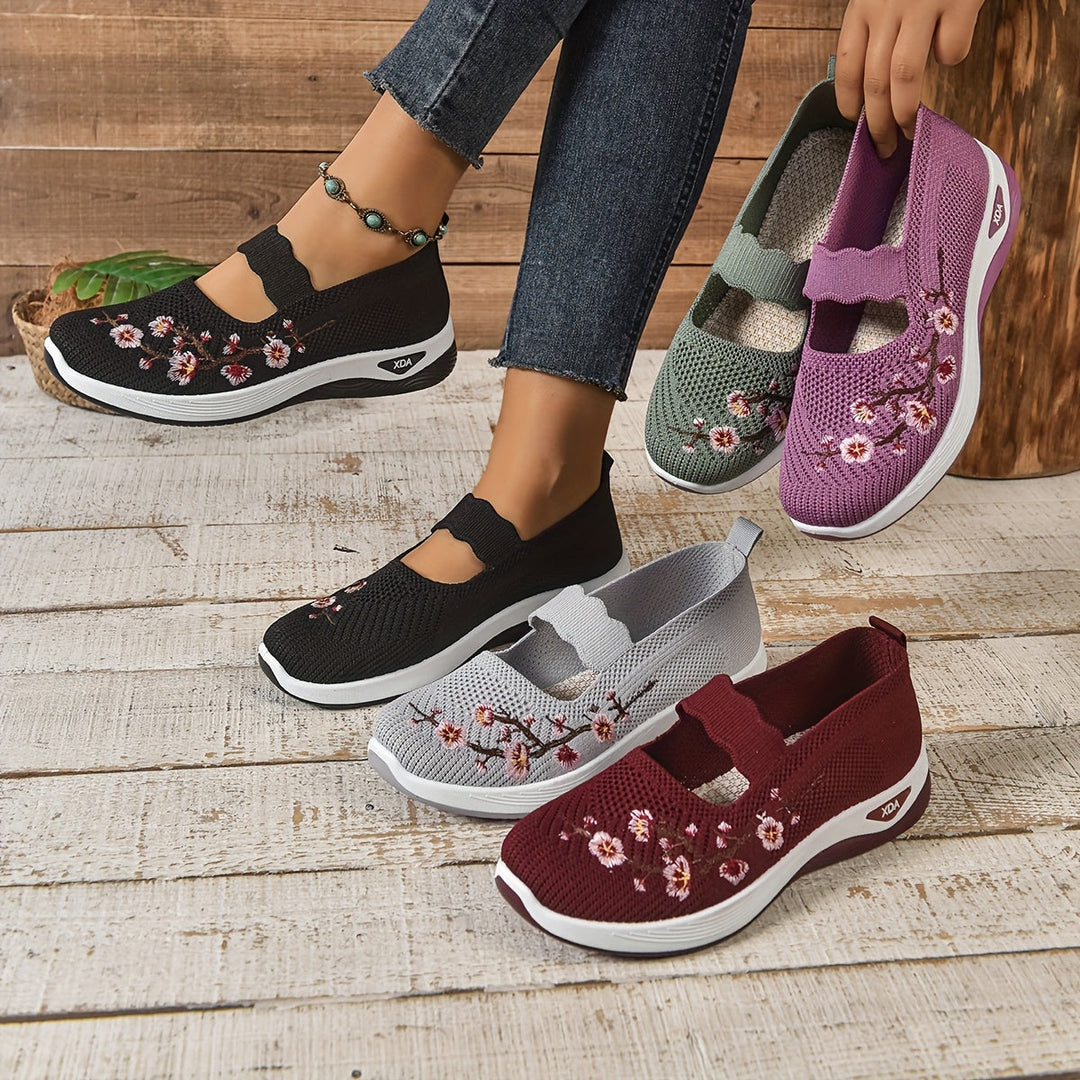 EMBROIDERED FLOWER SNEAKERS FOR WOMEN