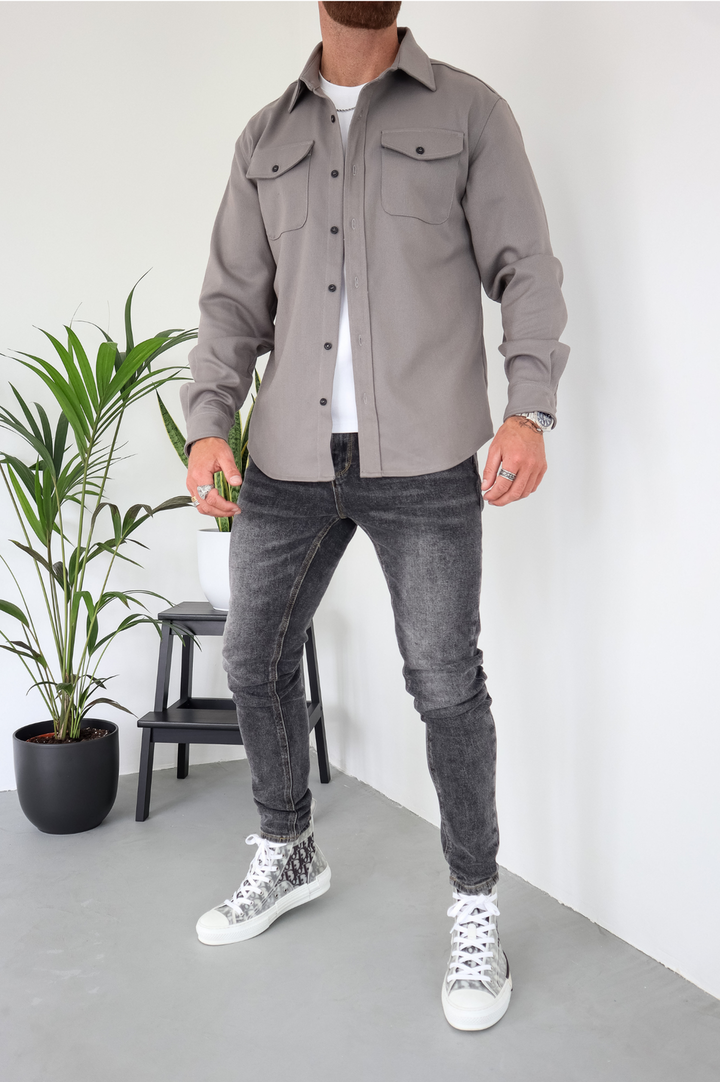 Overshirt Jacket | Long Sleeve Button Up with Chest Pockets