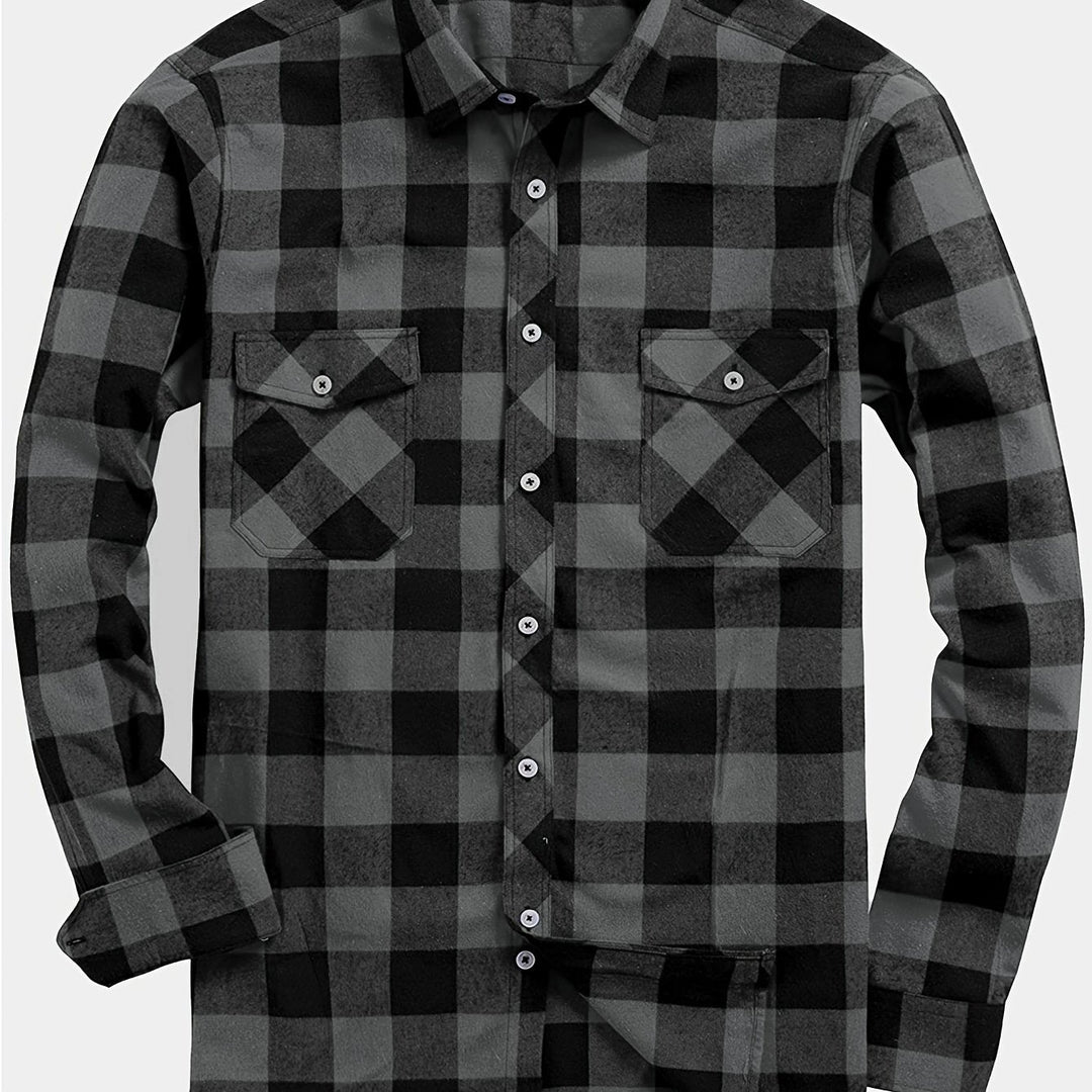 ELENA HARPER™  |  CHECKED SHIRT WITH BUTTONS FOR MEN