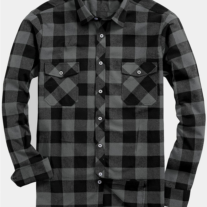 ELENA HARPER™  |  CHECKED SHIRT WITH BUTTONS FOR MEN