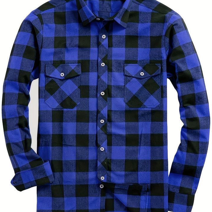 ELENA HARPER™  |  CHECKED SHIRT WITH BUTTONS FOR MEN