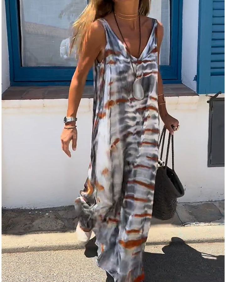 Soria Tie Dye Printing Sleeveless Dress - Elena Harper