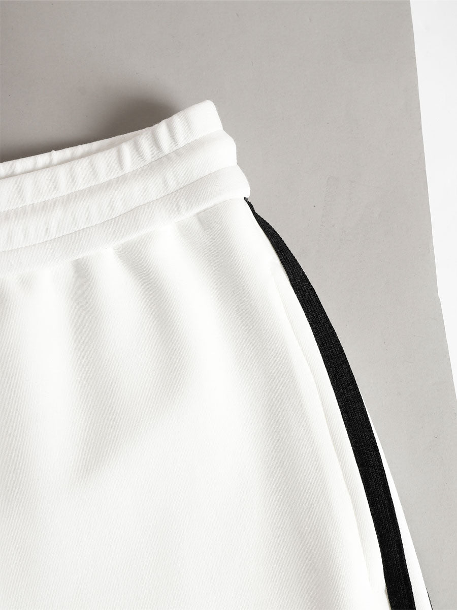 Sporty Off-the-shoulder Long-sleeved Top And Pants Set, view 8 - Elena Harper