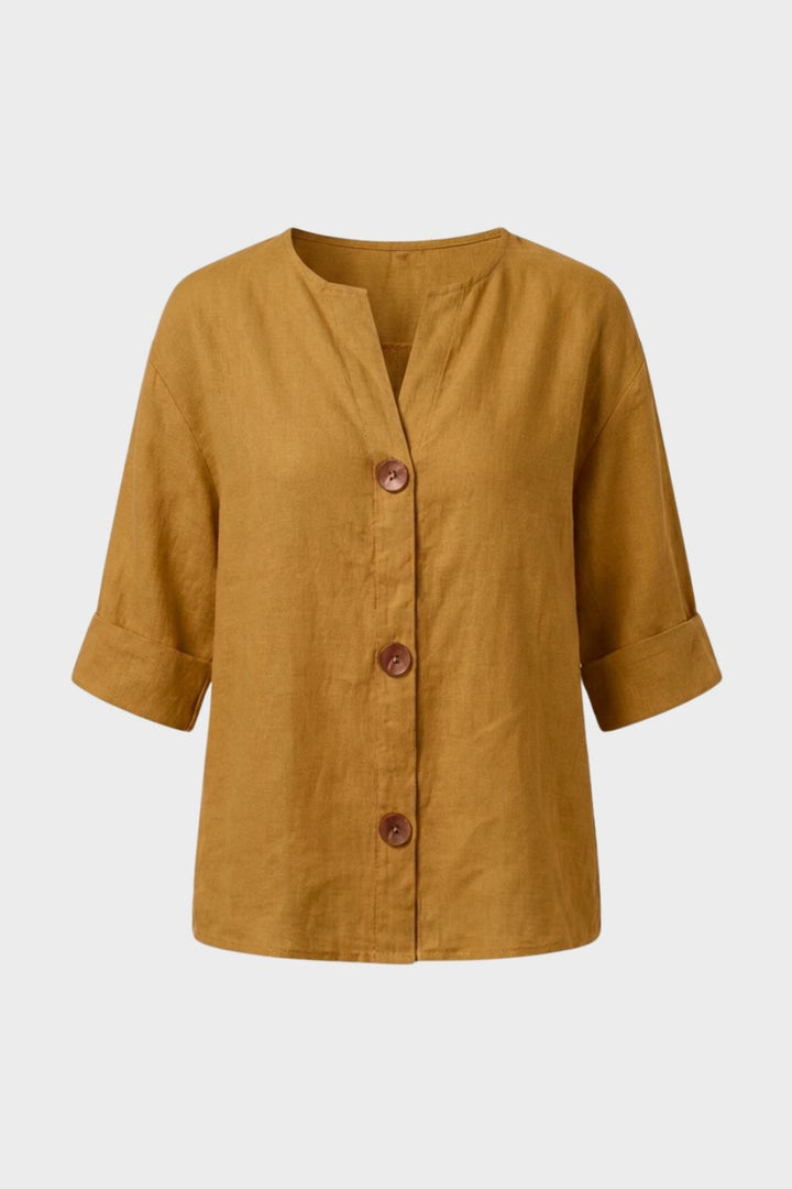 Women's Linen Blouse | Casual Buttons