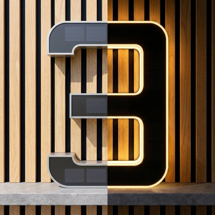 HausGlanz™ Modern Solar-LED House Number