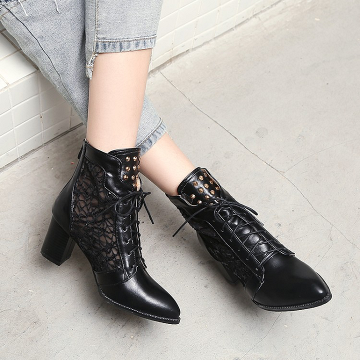 Eliana | Women's Lace-Up Ankle Boots with Pointed Toe Shape