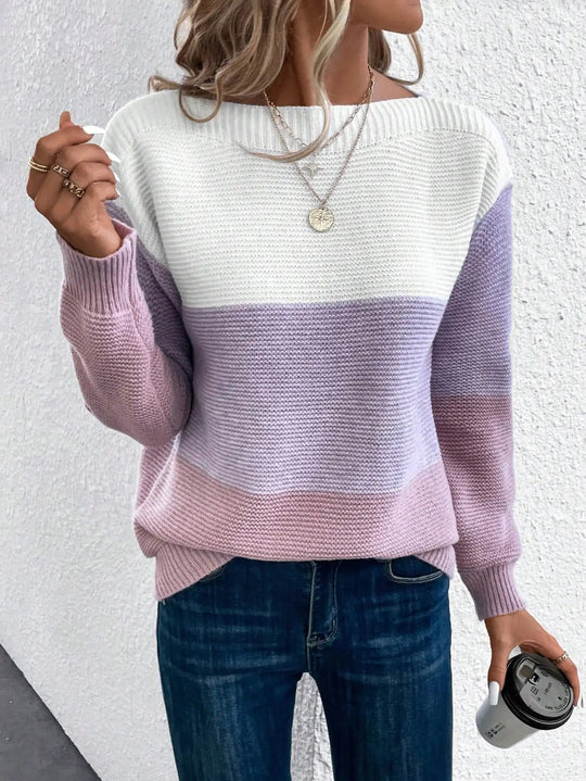 Aimee - Stylish Patchwork Sweater