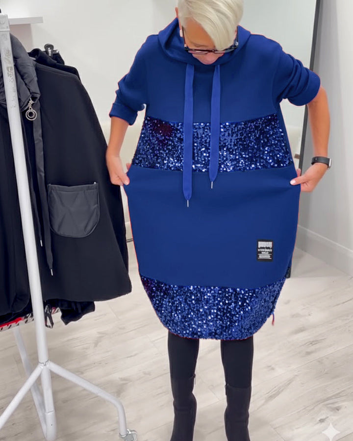 Mansherry Trendy Patchwork Hooded Dress - Elena Harper