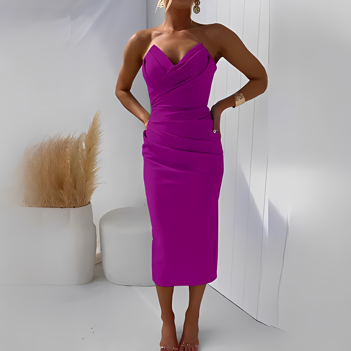 Wanda Elegant Strapless Dress for Women, view 6 - Elena Harper