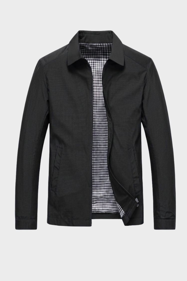 Men's Harrington Jacket | Lapel Collar & Zipper