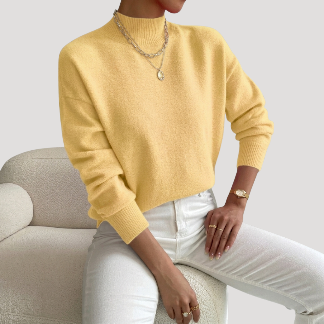 Women's High Neck Sweater with Long Sleeves