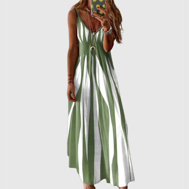 Ariella Chic Sleeveless Striped Maxi Dress - Elena Harper