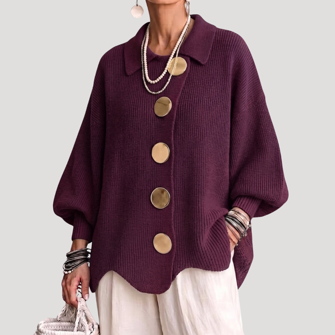 Women's Oversized Buttoned Cardigan