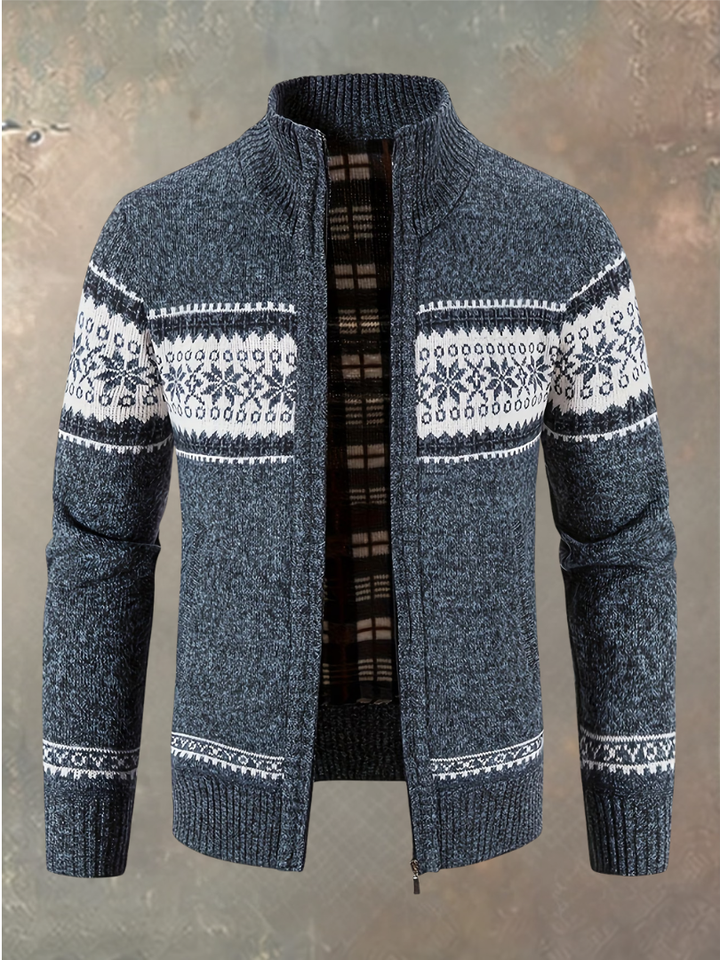 Levario Comfortable Men's Cardigan with Zipper, view 3 - Elena Harper