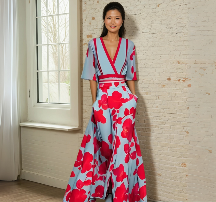 Poet Elegant Floral Dress - Elena Harper