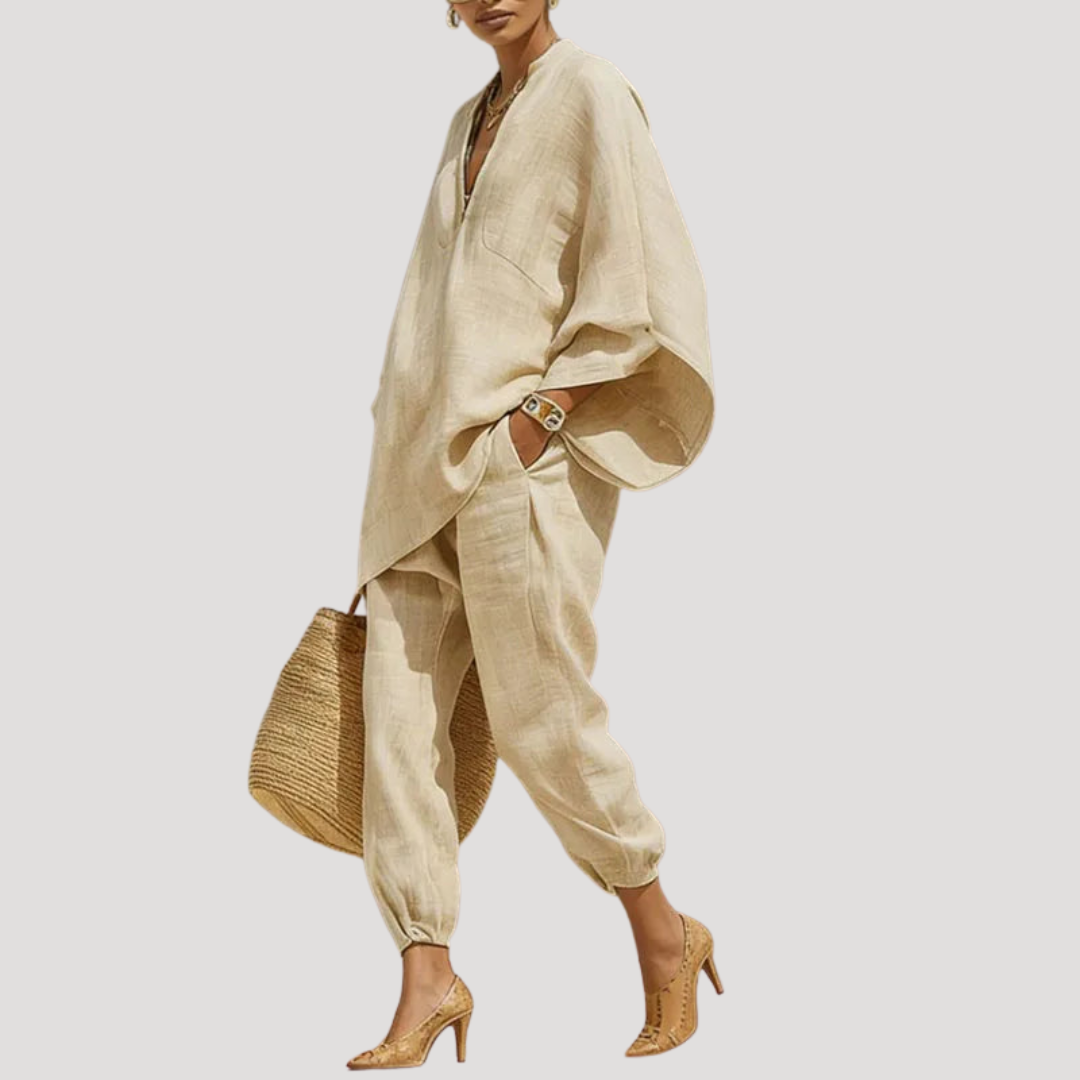 Women’s Two-Piece Linen Pants Set Bohemian