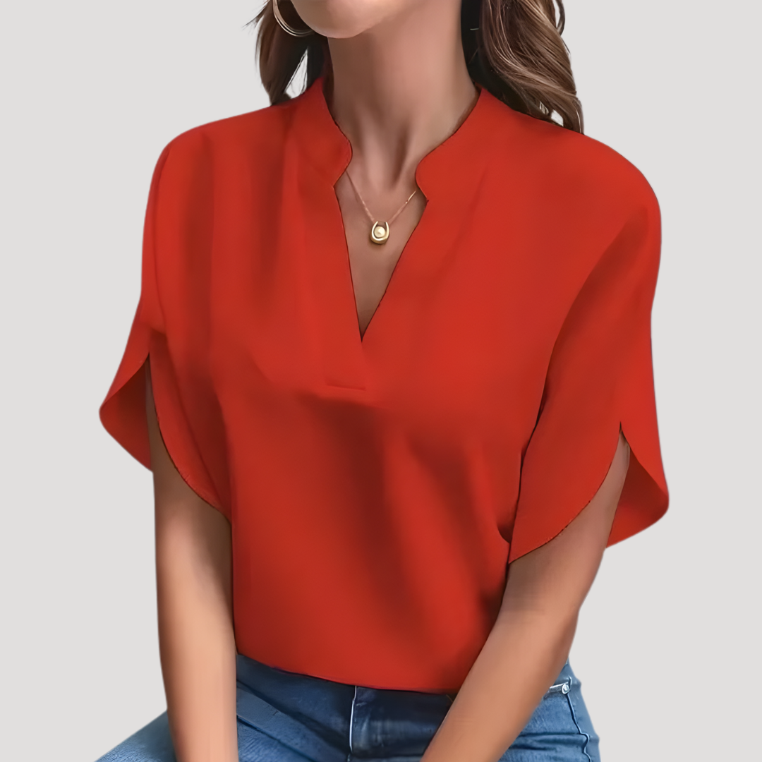 Elegant Women's Fluid V-Neck Top