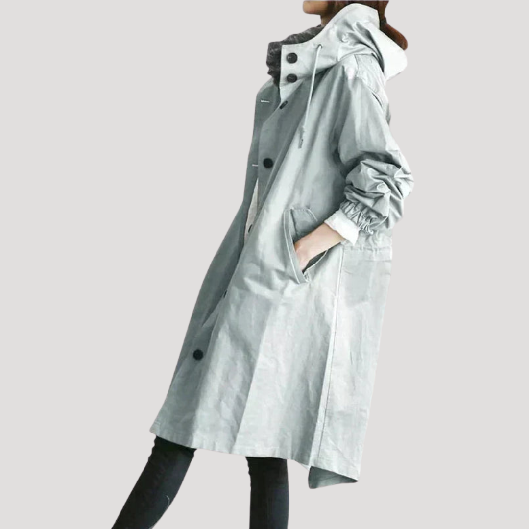 Elegant Long Buttoned Women's Coat