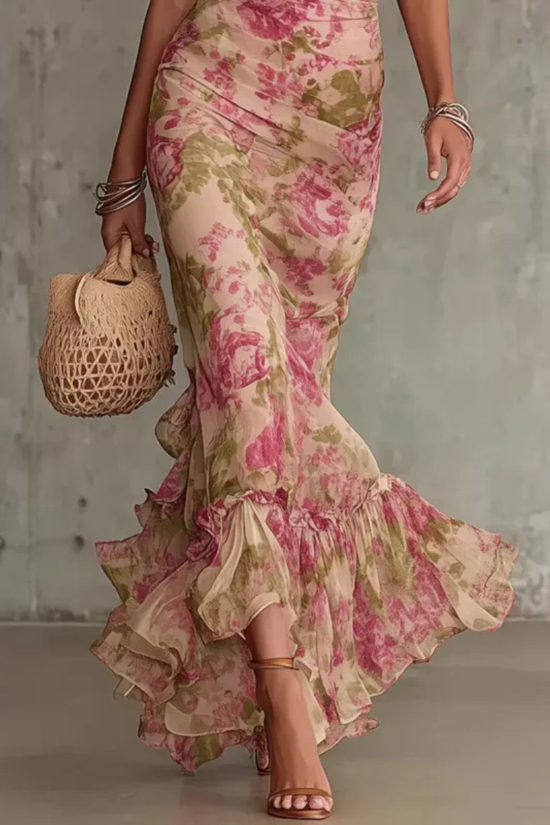 Vina Elegant Floral Maxi Dress, view 3 - Elena Harper