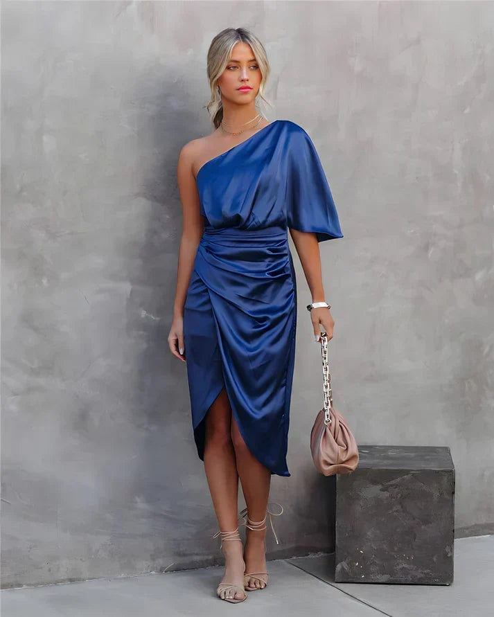 Satin Evening Dress Seraphina, view 3 - Elena Harper