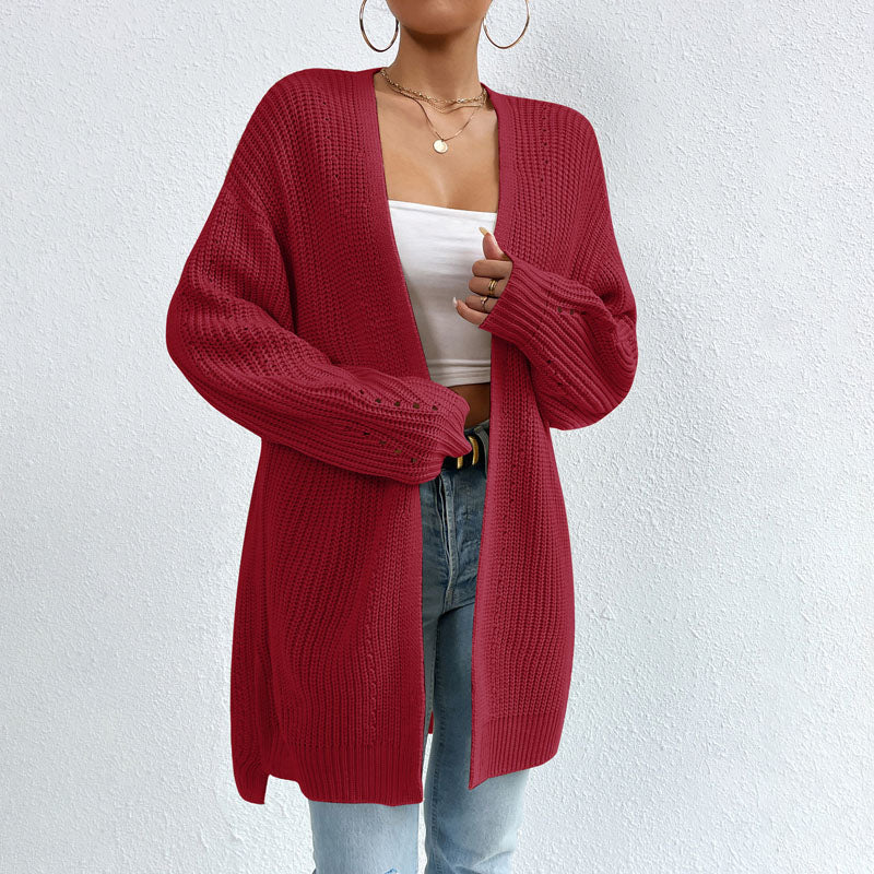 Casual Solid Color Knitted Cardigan