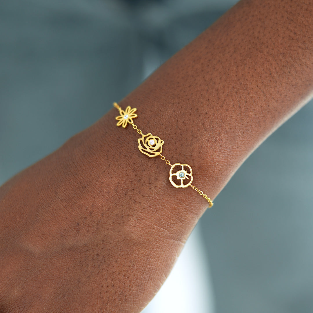 Birth Flowers Bracelet-Meaningful Family Jewelry - Elena Harper