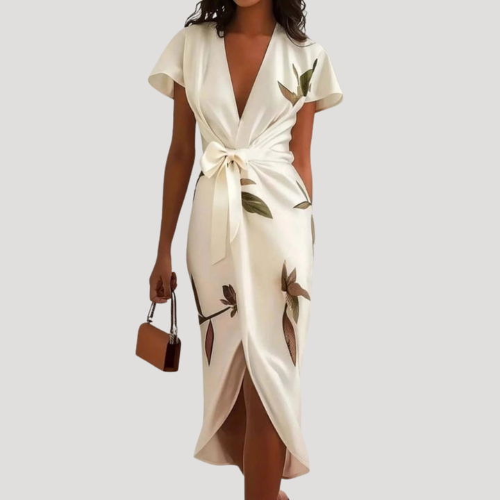 Floral Wrap Midi Dress for Women