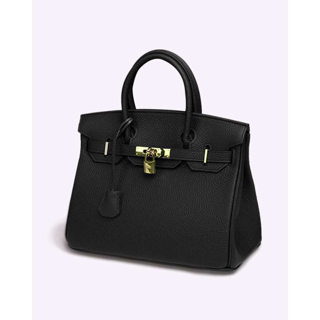 Elegant Women's Handbag with Gold Lock Detail