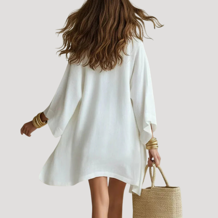 Bohemian Women's Shorts and Flowing Kimono Set