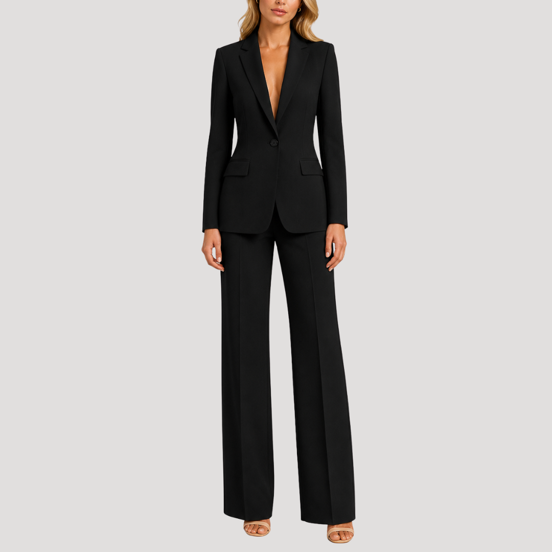 Chic Women's Tailored Pantsuit with Single Button