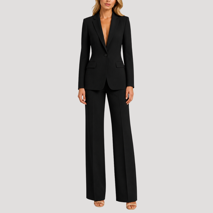 Chic Women's Tailored Pantsuit with Single Button