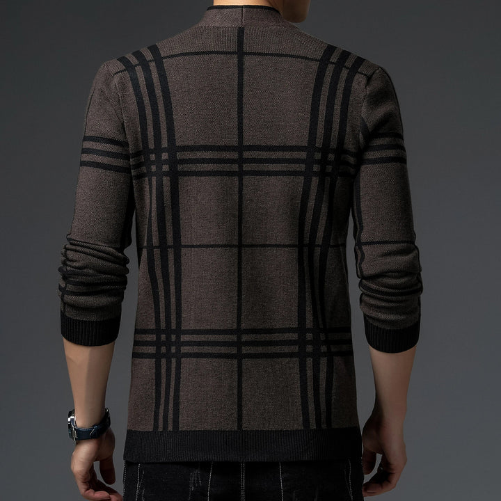 ELENA HARPER™  |  CHECKED KNIT CARDIGAN FOR MEN