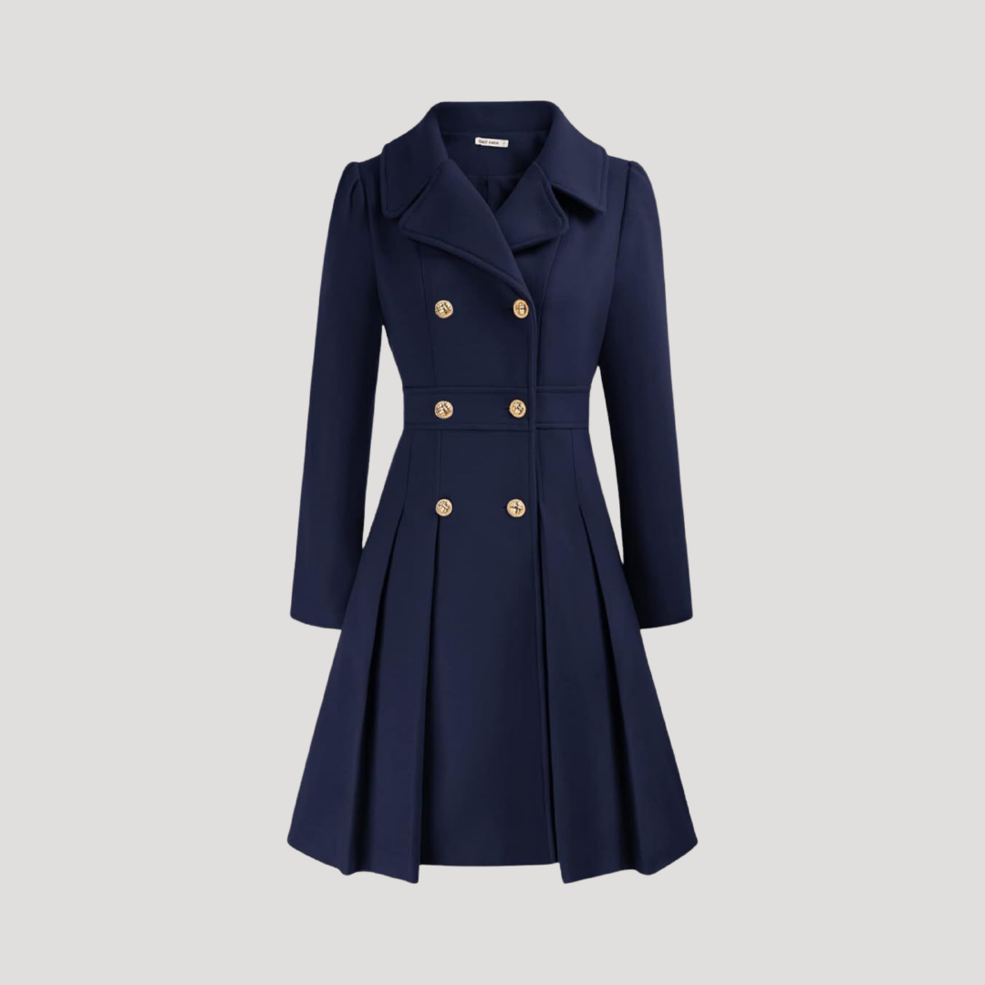 Elegant Double-Breasted Women's Overcoat