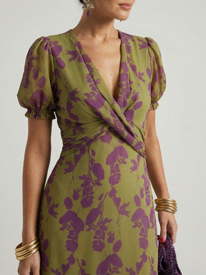 Virel Relaxed Floral Midi Dress - Elena Harper