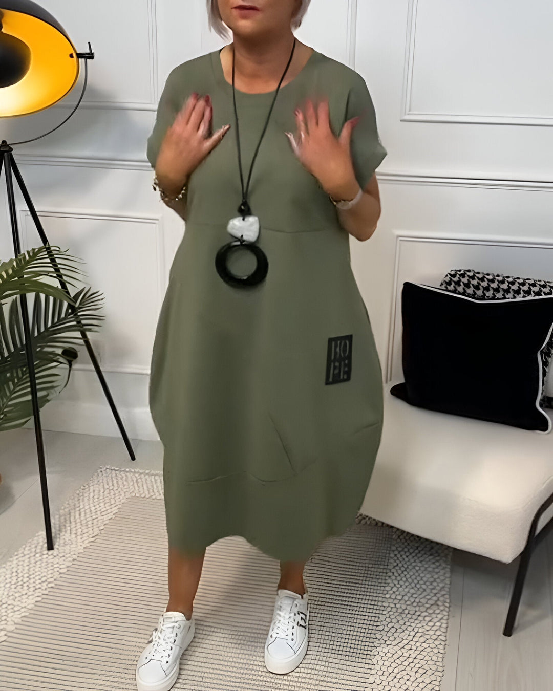 Bessie – Comfy Midi Shirt Dress
