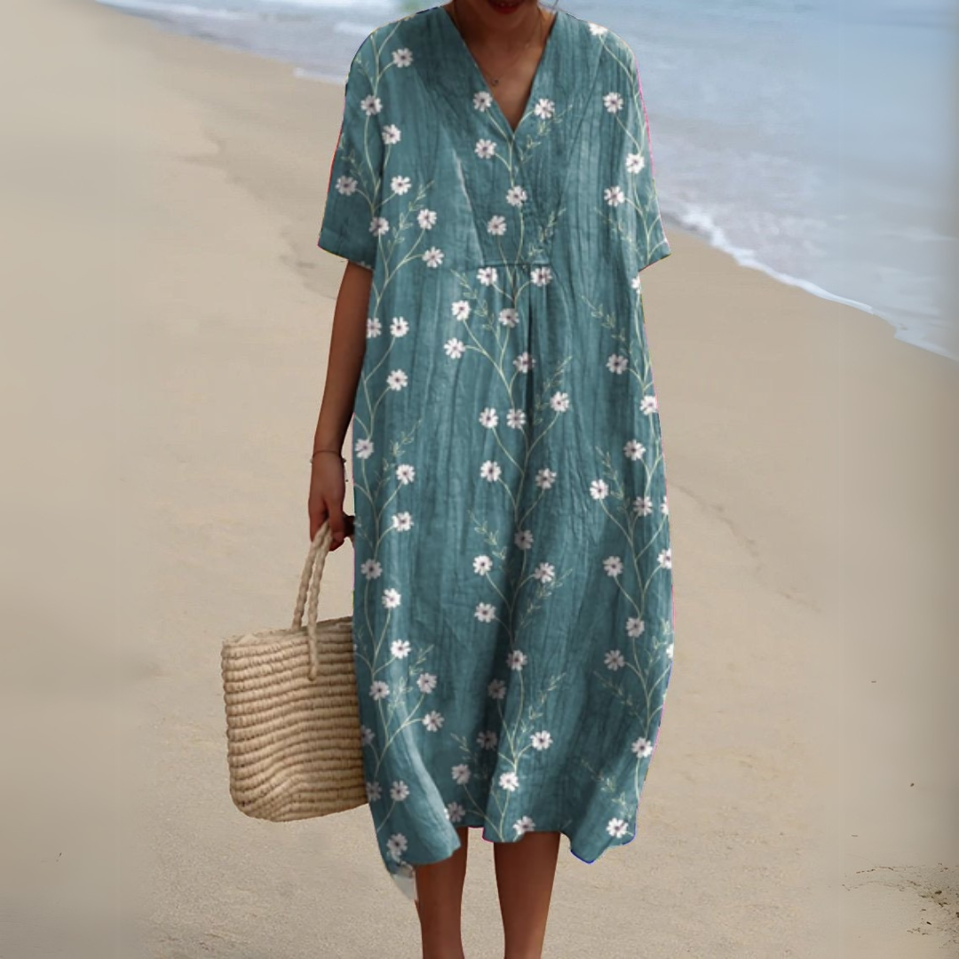 Isabella Breezy Floral Dress, view 2 - Elena Harper