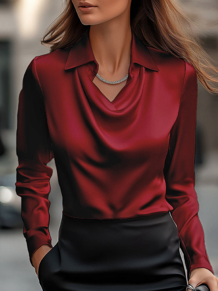 Nyx - Elegant Draped Neckline Women’s Top