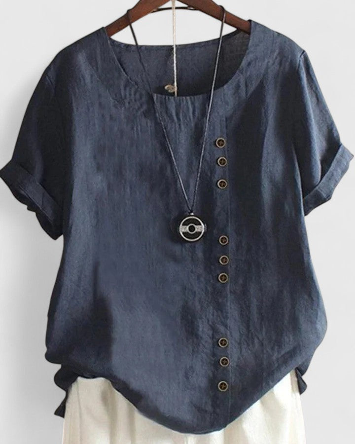 Elisavie Comfortable Short Sleeve Blouse - Elena Harper