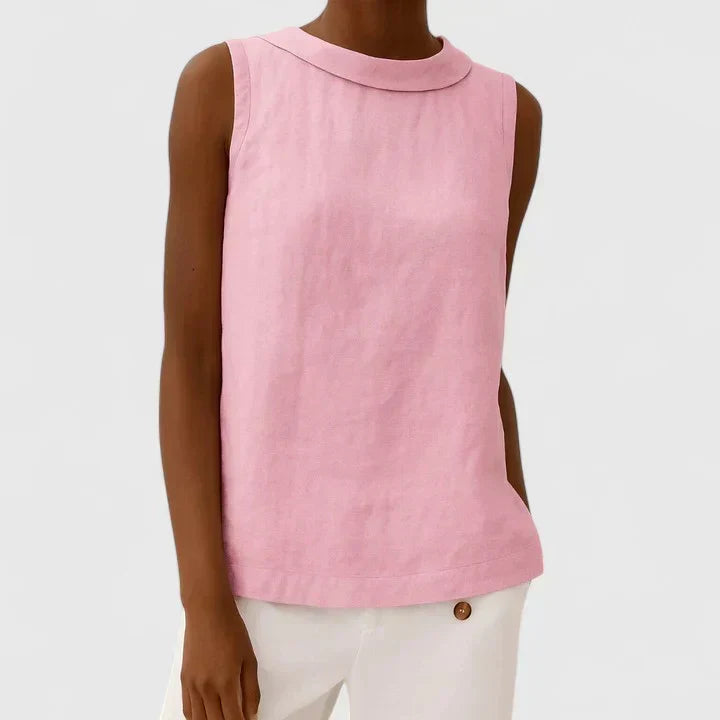 Anastine Elegant Top with Roll Collar - Elena Harper