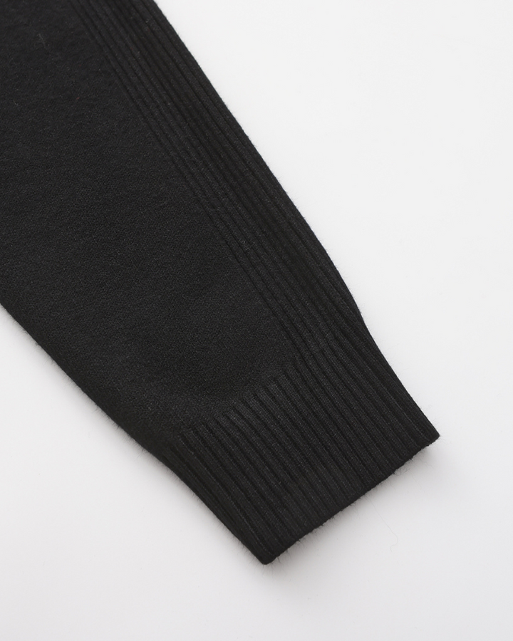 Men's High Neck Plain Knit Long Sleeve Sweater - Aldren