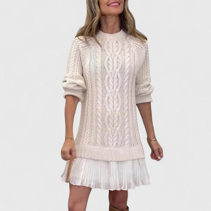Amara Cable Knit Sweater Dress - Elena Harper