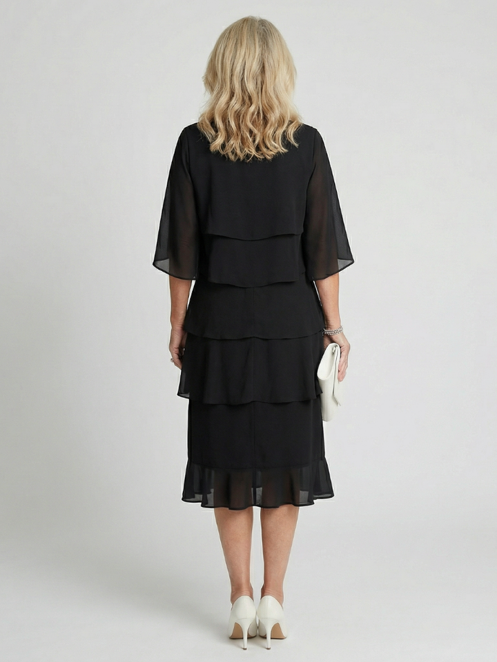 Brent Layered Tier Midi Dress - Elena Harper