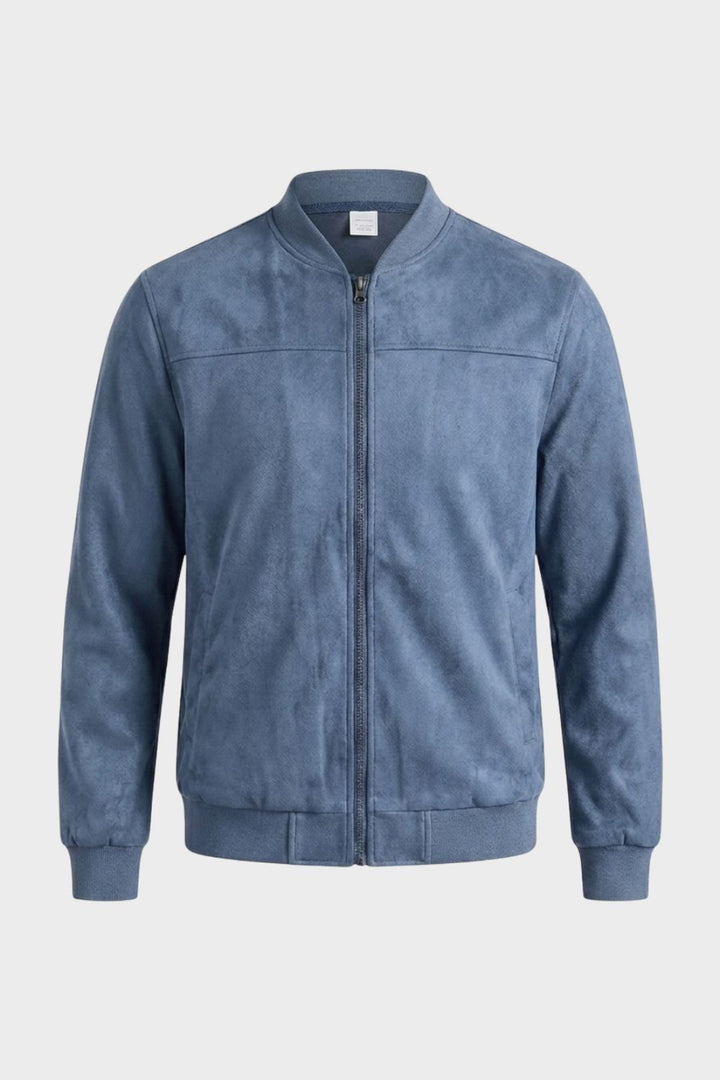 Men's Jacket with Zipper and Stand-Up Collar