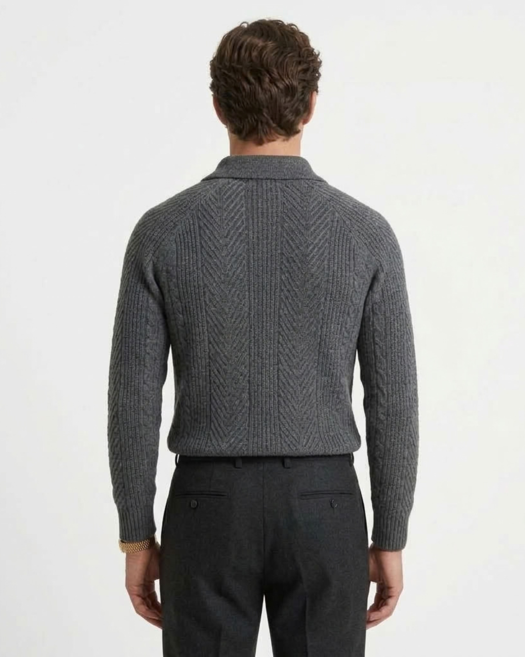 Textured Slim Fit Sweater for Men