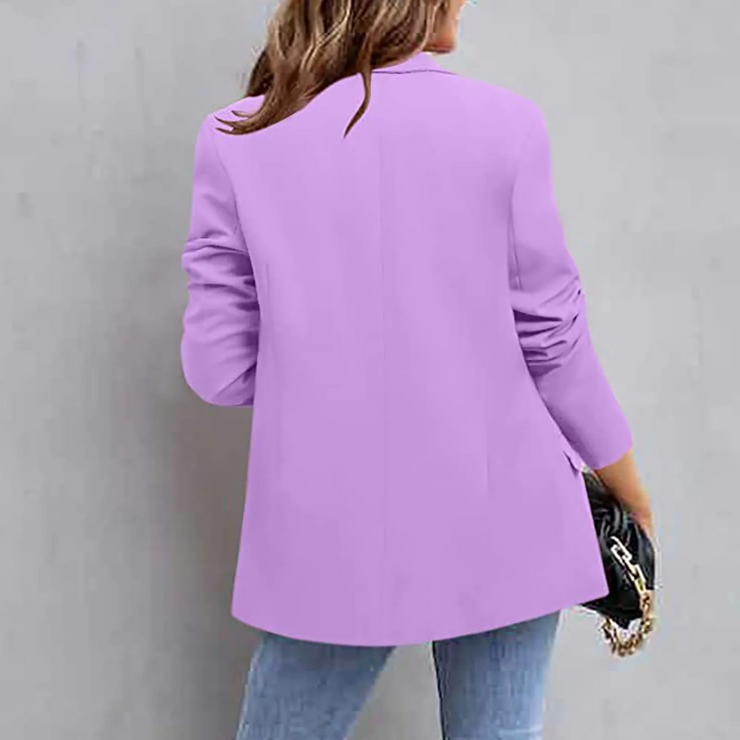 Tailored Women's Blazer with Notch Lapels, Slim Fit Jacket