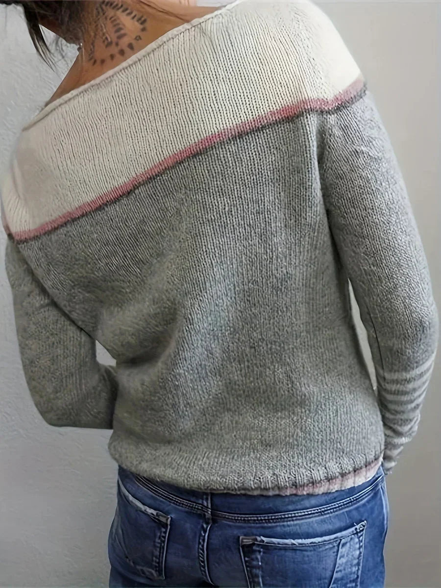 Talithia – Striped Knit Sweater with Long Sleeves