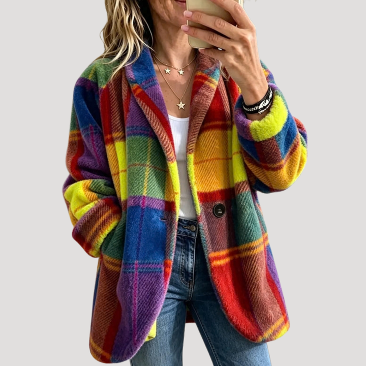Oversized Checkered Women's Jacket