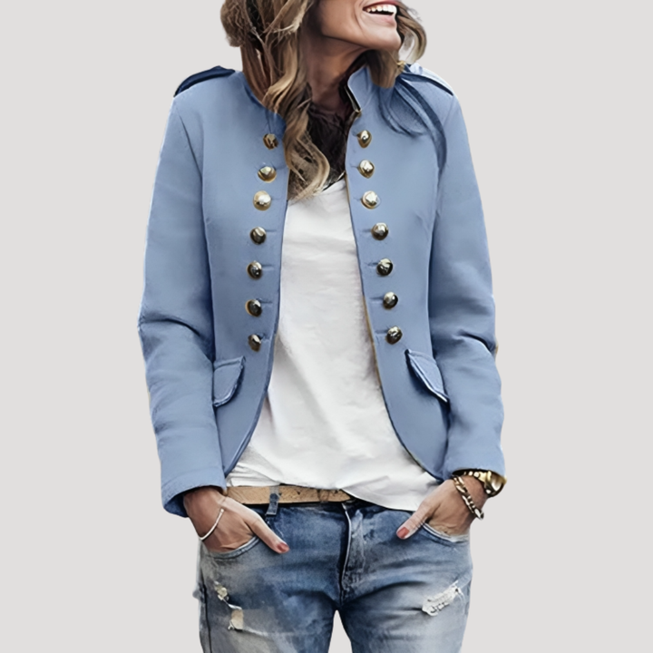 Women's Fitted Jacket with Decorative Buttons